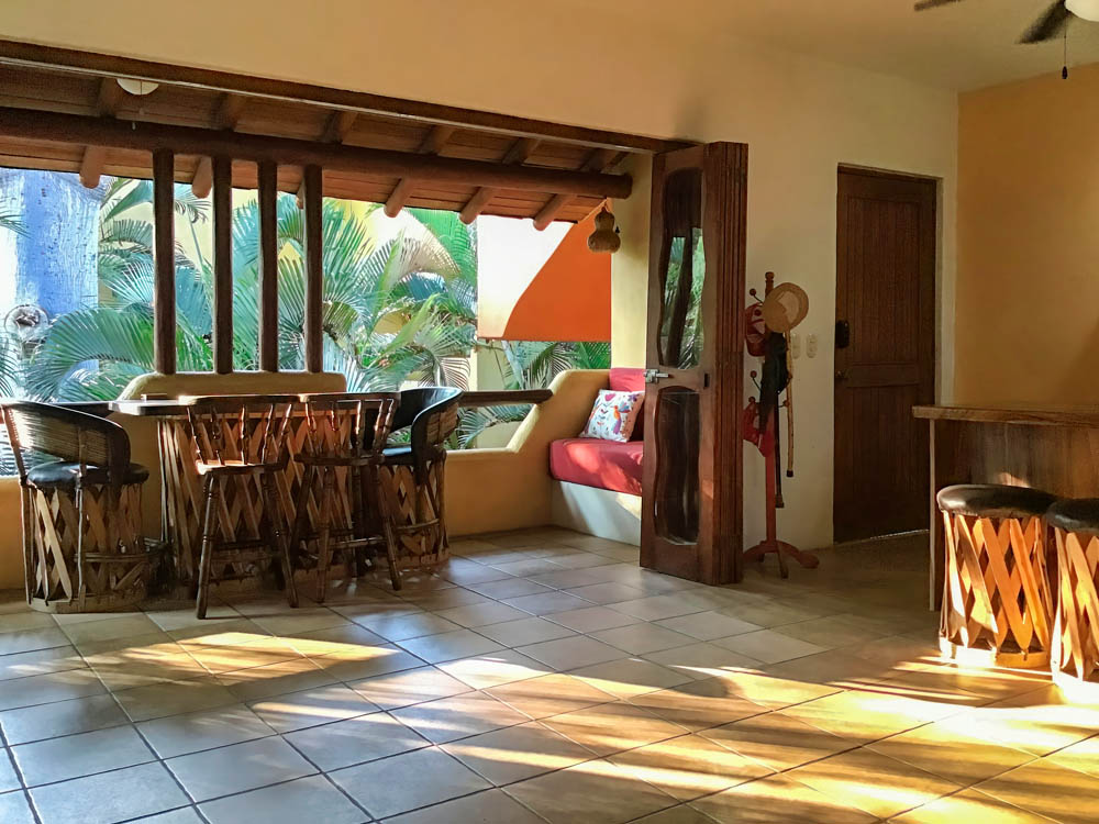 View of terrace & entrance from living area